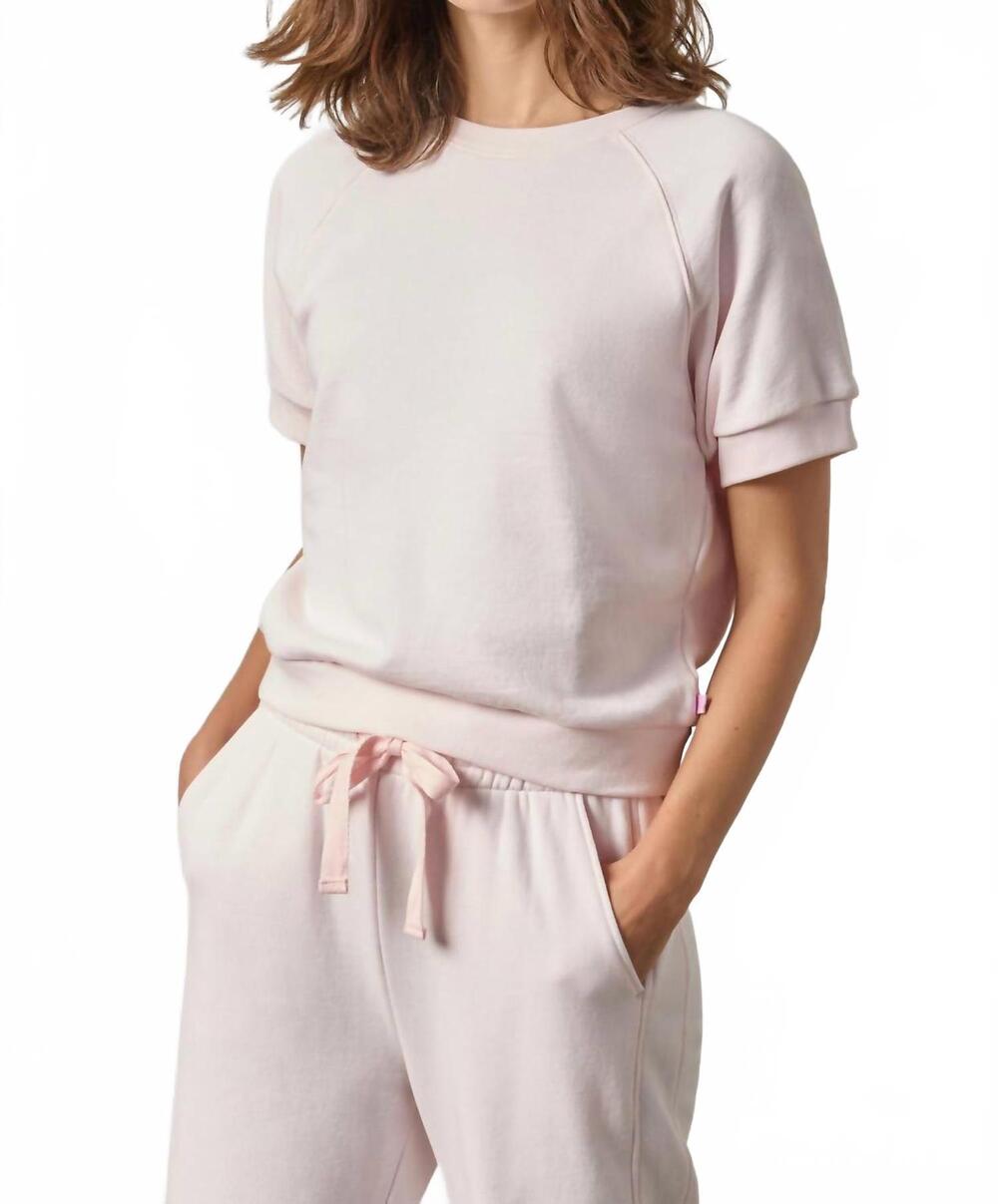 NEW LILLA P short sleeve terry sweatshirt in rosewater